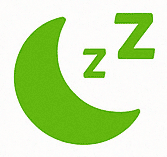 better-sleep-peptides Green crescent moon with “Zzz” symbol representing better sleep.