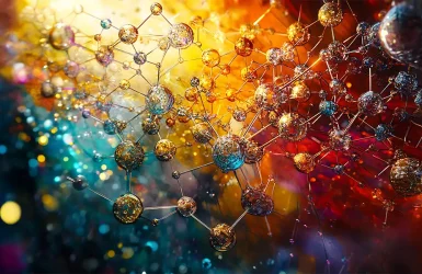Vibrant molecular structures in gold