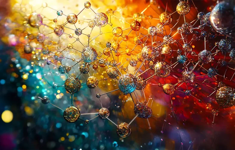 Vibrant molecular structures in gold