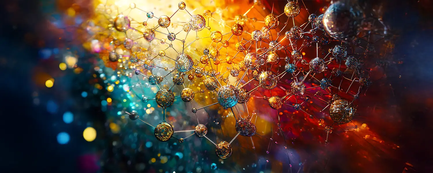 Vibrant molecular structures in gold