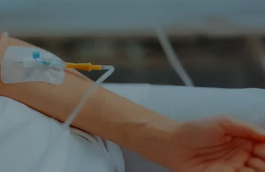 Patient with IV in arm