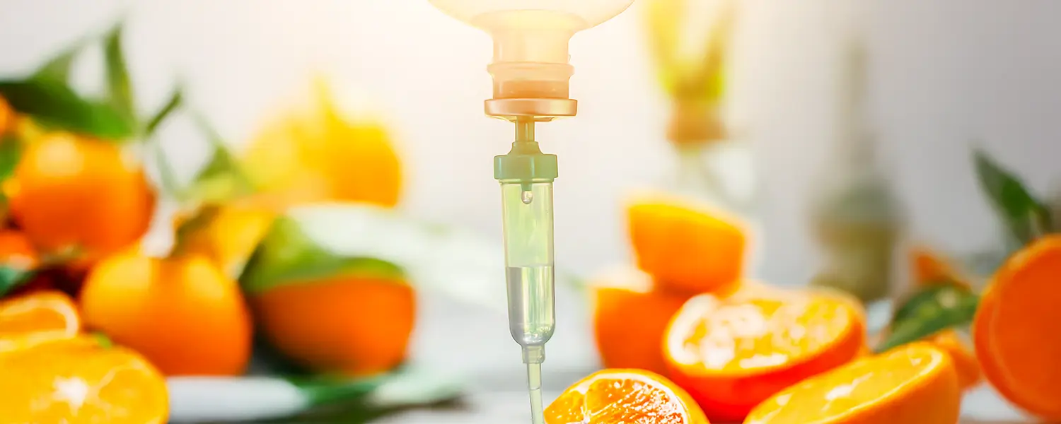 IV drip with clear solution