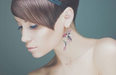 A woman with short brown hair