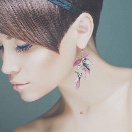 A woman with short brown hair