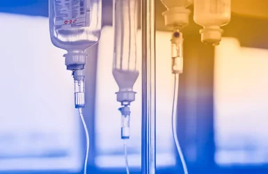 IV bags on a stand