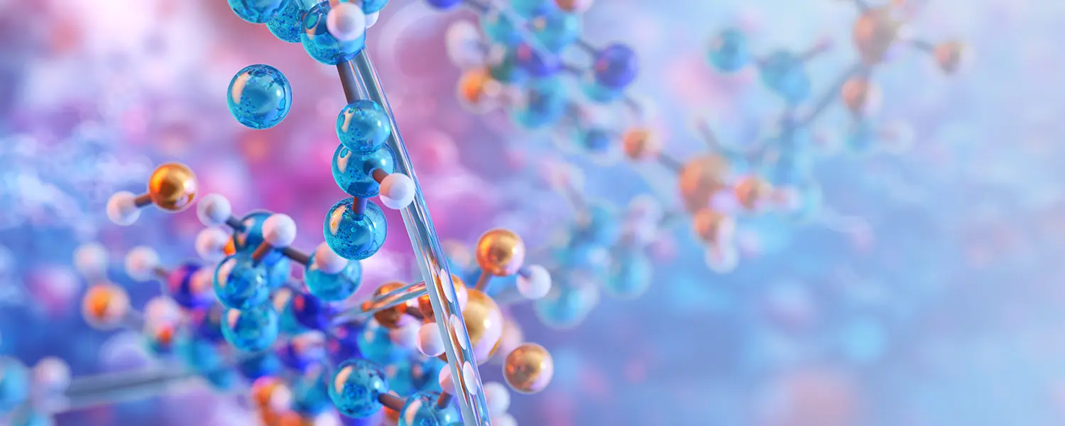 Colorful molecular structures with spheres and rods
